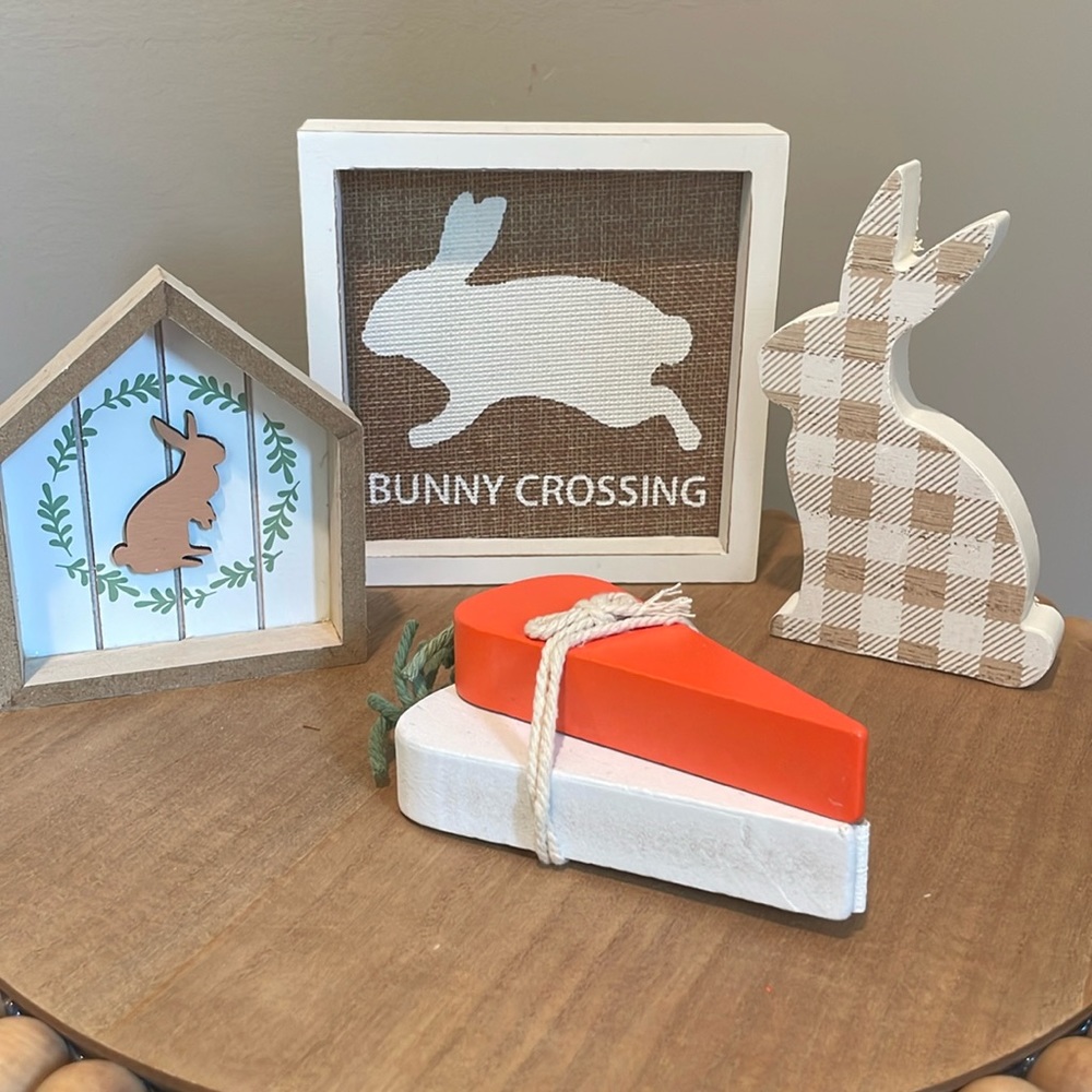Neutral Easter Tier Tray Decor